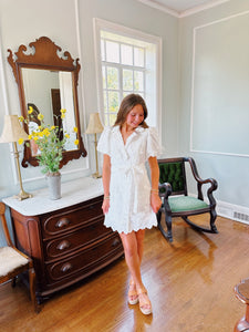 Ivory Button Down Mini Dress