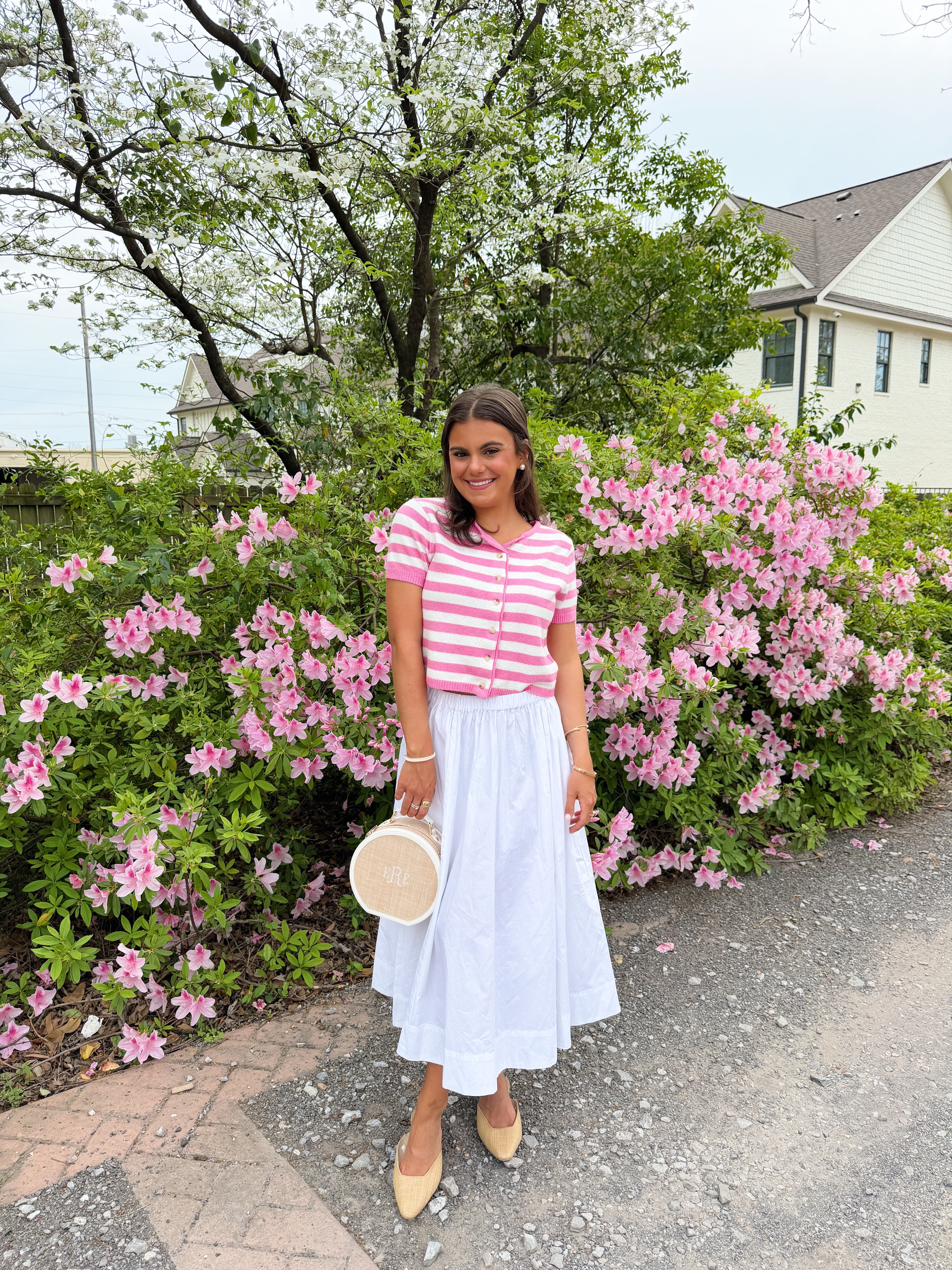 Striped Sleeveless Sweater- Pink