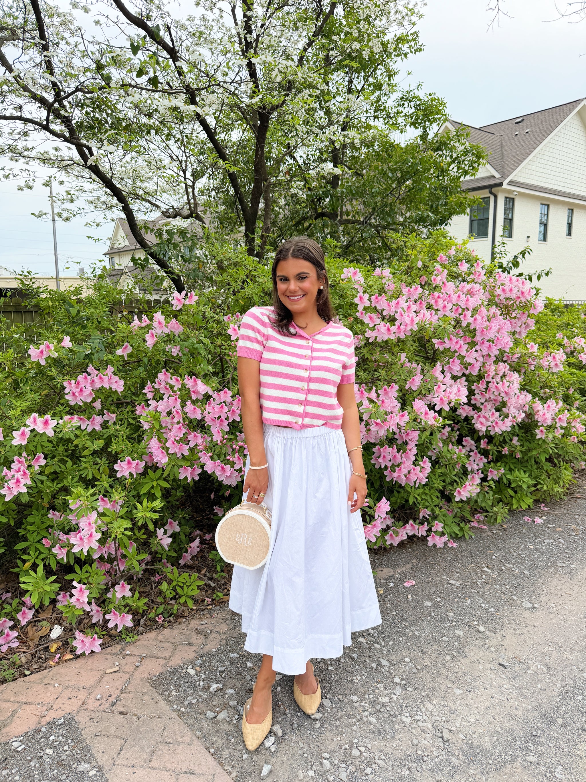 Striped Sleeveless Sweater- Pink
