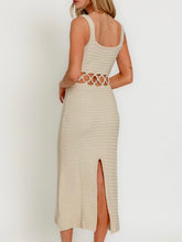 Load image into Gallery viewer, Crochet Cut Out Midi Dress