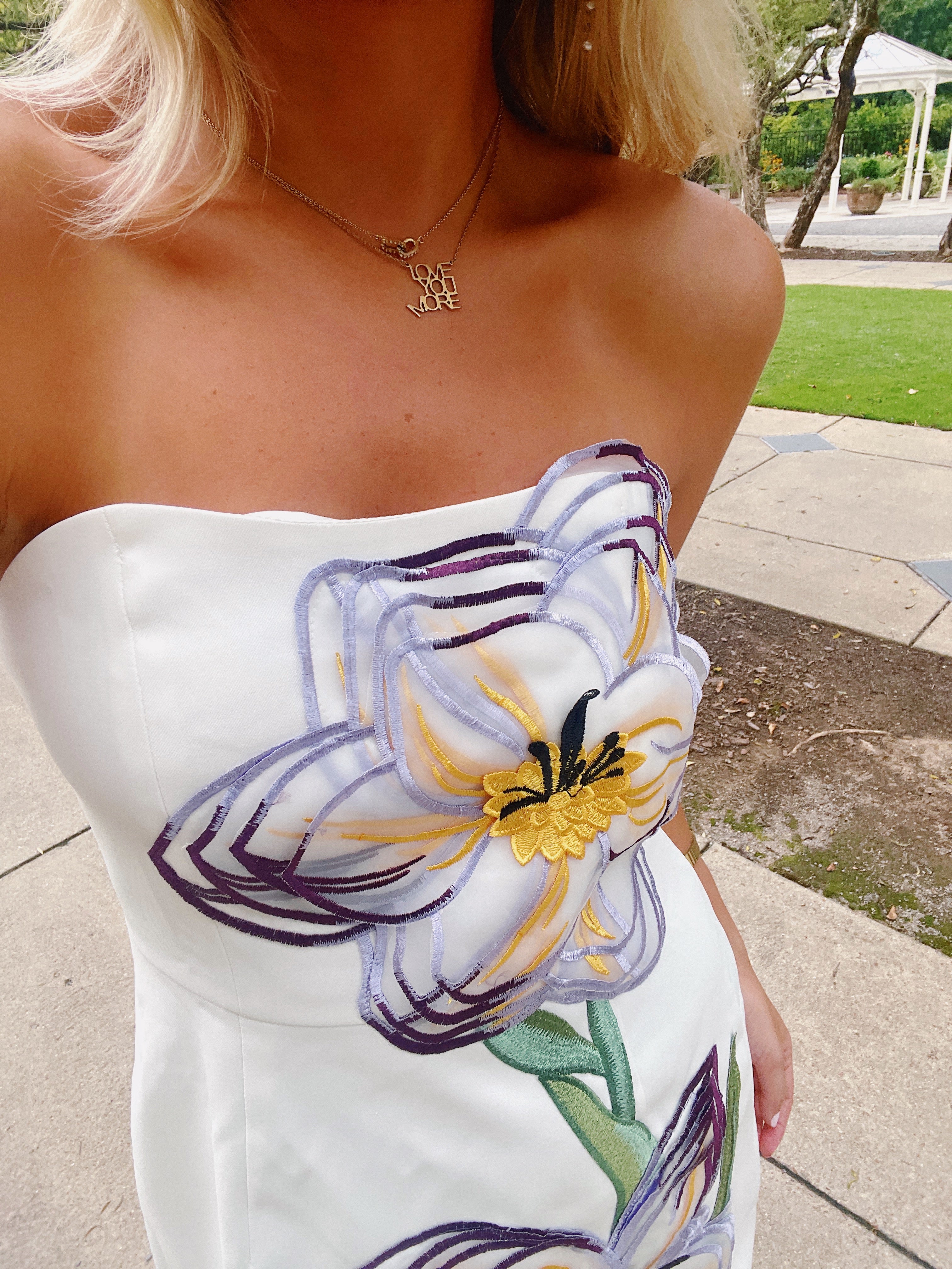 Rosalie Floral Appliqué Mini Dress