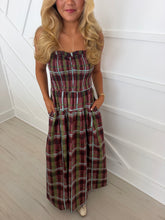 Load image into Gallery viewer, Fun Fall Gingham Maxi Dress