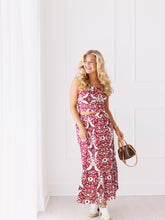 Load image into Gallery viewer, Paisley Crimson Skirt Set (BOTH PIECES)