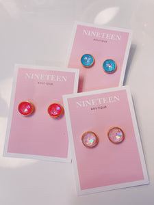 Fun Stone Studs- Baby Pink