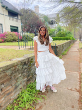 Load image into Gallery viewer, White Ruffle Maxi Skirt