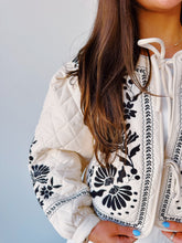 Load image into Gallery viewer, Embroidered Quilted Jacket- Taupe