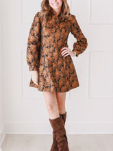 Load image into Gallery viewer, Autumn Leaves Jacquard Mini Dress
