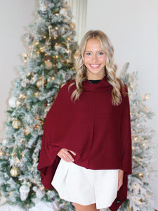 Deep Red Poncho