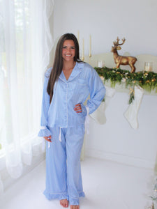 Baby Blue Satin Pajama Set