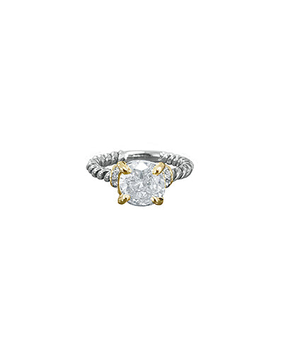 CZ Silver & Gold Ring