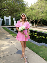 Load image into Gallery viewer, Pink Top Stitch Detail Mini Dress