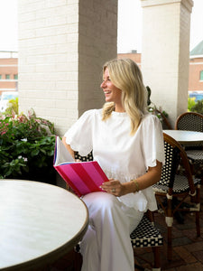 Sally Scalloped Top- White