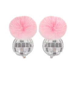 Disco Girl Earrings- Light Pink