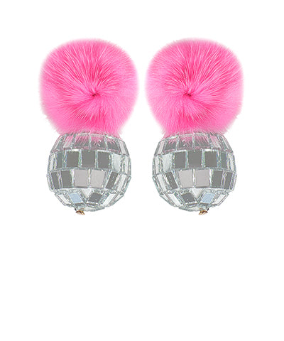 Disco Girl Earrings- Hot Pink