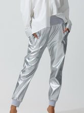 Load image into Gallery viewer, Silver Metallic Joggers