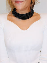 Load image into Gallery viewer, Black Shimmer Layered Rope Necklace Set
