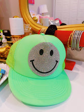 Load image into Gallery viewer, Rhinestone Smiley Trucker Hat