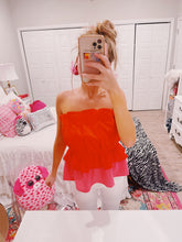 Load image into Gallery viewer, Tangerine Ruffle Top