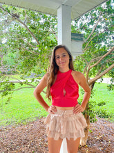 Load image into Gallery viewer, Satin Coral Halter Top