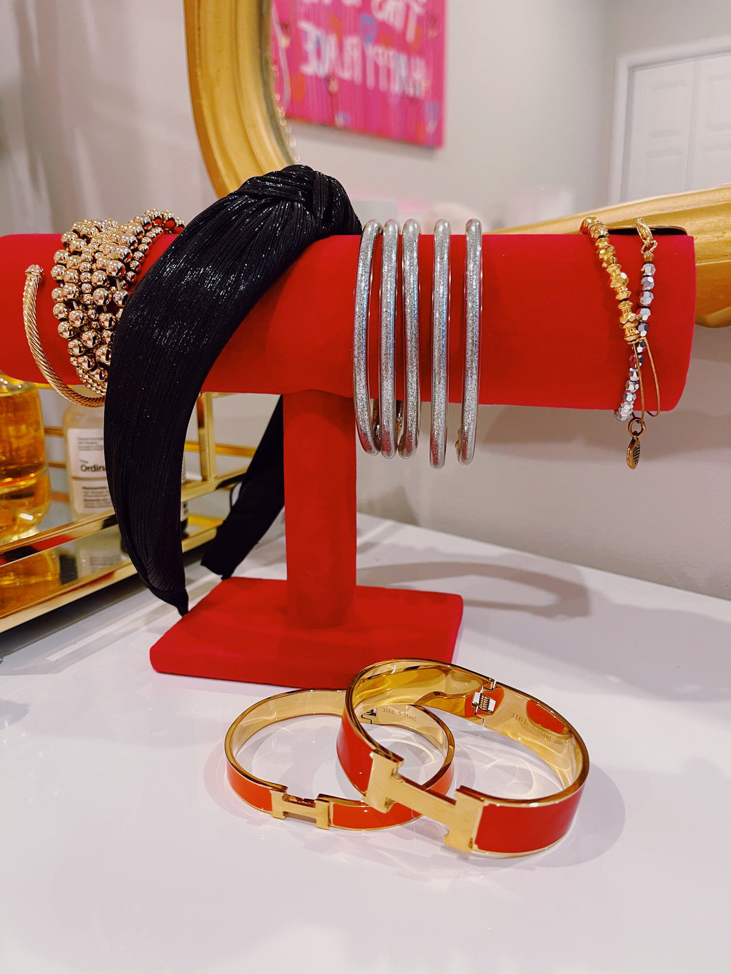 Red H bracelet- large