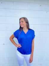 Load image into Gallery viewer, Capri Blue Satin Top