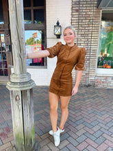 Load image into Gallery viewer, Camel Puff Sleeve Dress