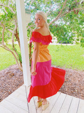 Load image into Gallery viewer, Color Block Tiered Maxi Dress