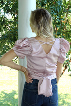 Load image into Gallery viewer, Silky Pink Puff Sleeve Top