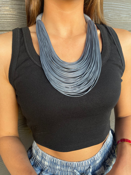 Zenzii Rope Necklace 2.0 in Gray